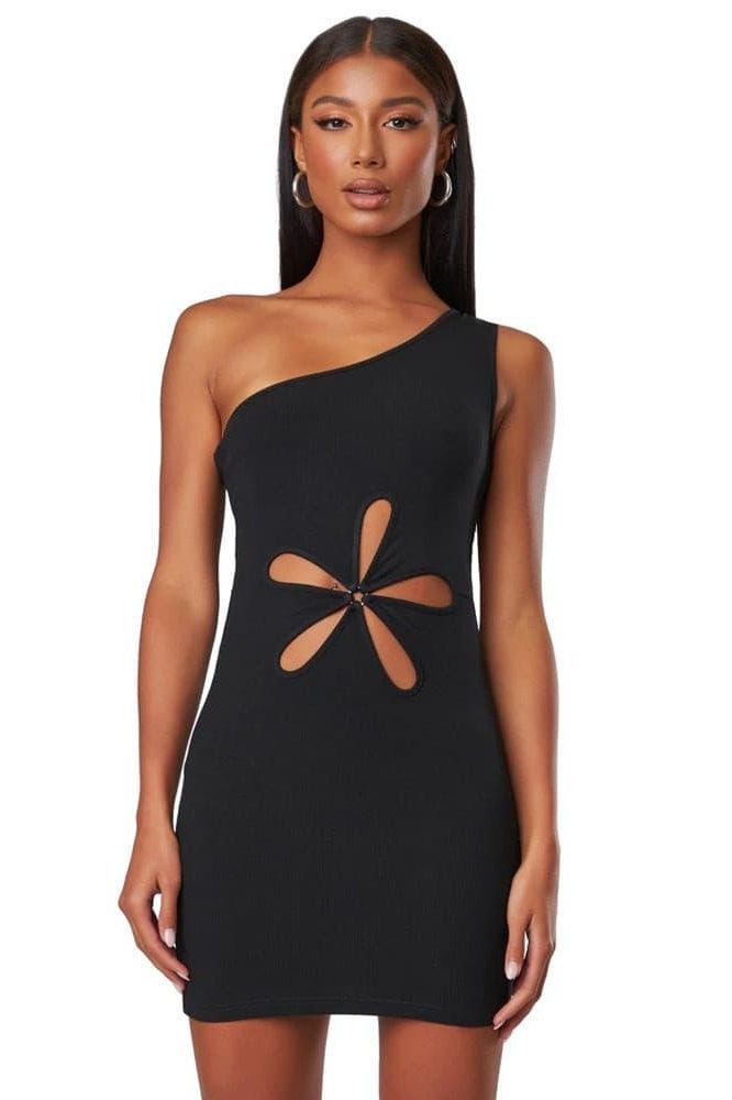 Mid-Rise Sleeveless Dress with a One-Shoulder Cut