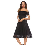 Lace Evening Dress with Scalloped Edges