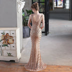 Mermaid Sleeveless Dress with Sequin Detail