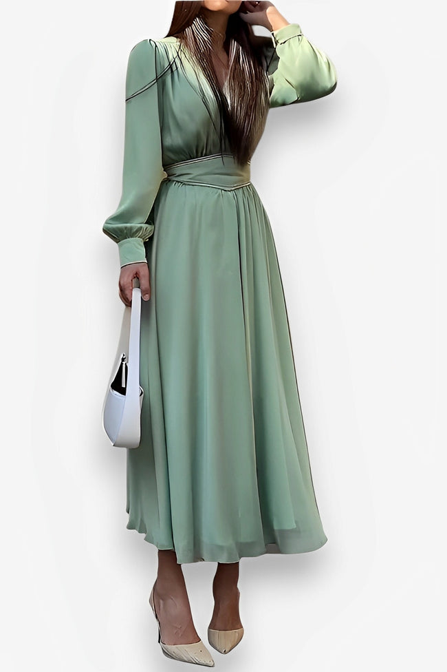V-Neck High-Rise Fitted Dress Main image