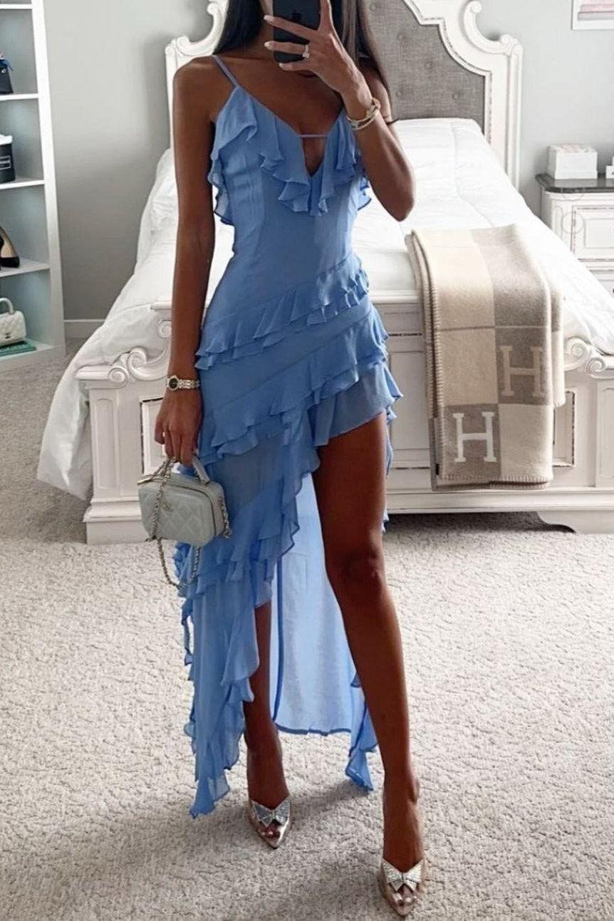 Asymmetric Sleeveless Maxi Dress