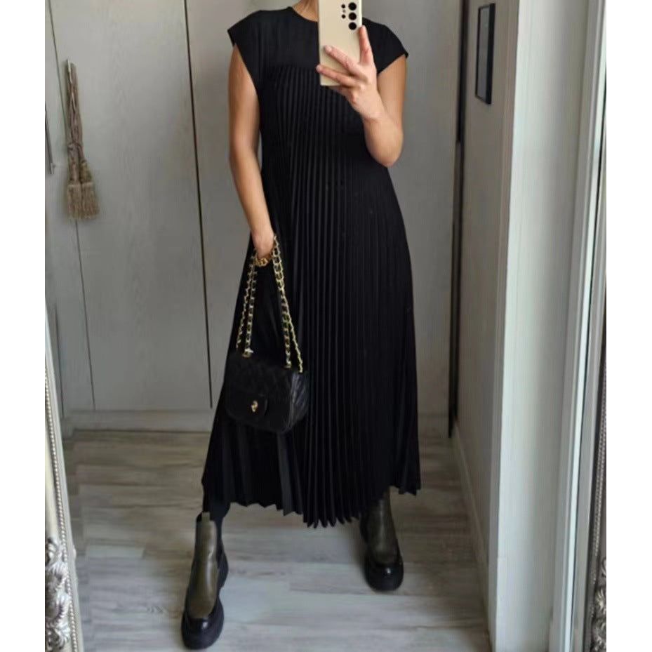 Pleated Sleeveless Dress