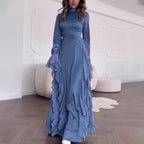 Lace Dress with a Round Neck