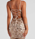 Sequined Bodycon Mesh Dress