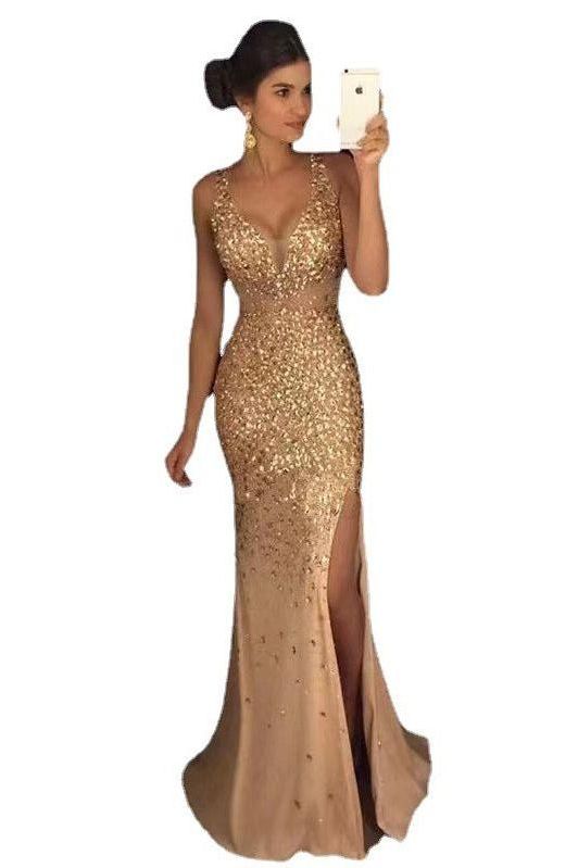 Evening Long Dress with a Split Detail