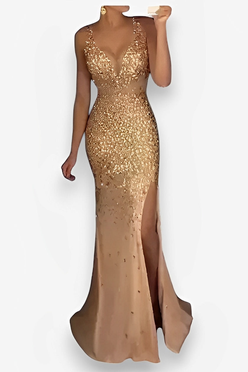 Evening Long Dress with a Split Detail