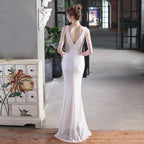 Mermaid Sleeveless Dress with Sequin Detail