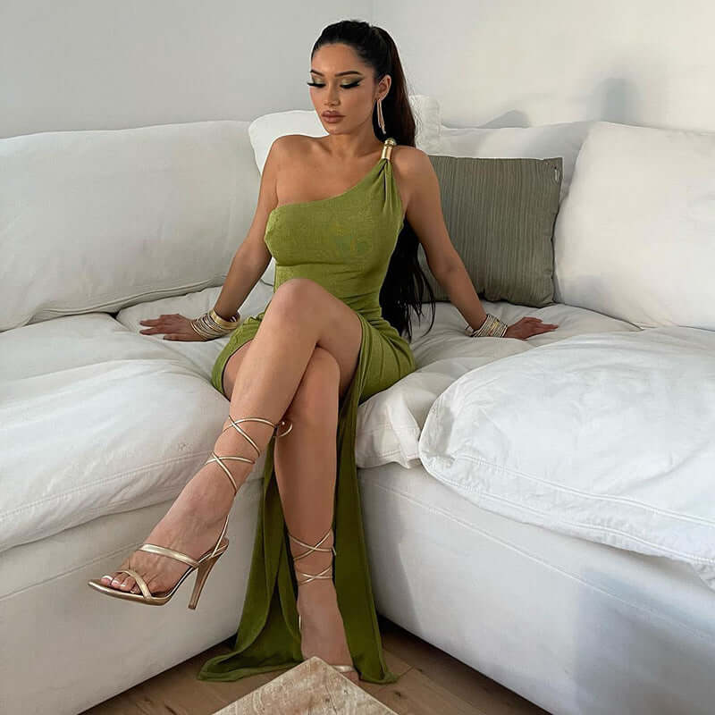 Asymmetric Dress with a One-Shoulder Cut