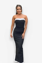 Strapless Hooded Sleeveless Long Dress