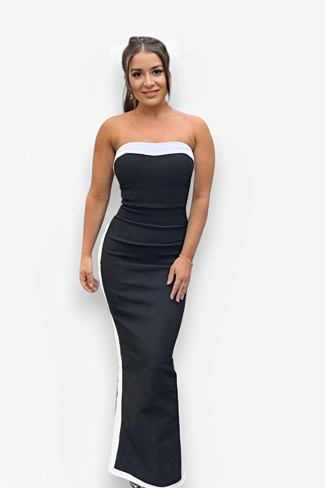Strapless Hooded Sleeveless Long Dress