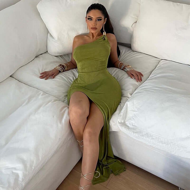 Asymmetric Dress with a One-Shoulder Cut