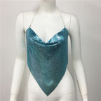 Open-Back Halter Top with Sequin Detail
