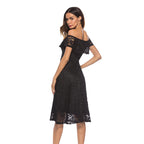 Lace Evening Dress with Scalloped Edges