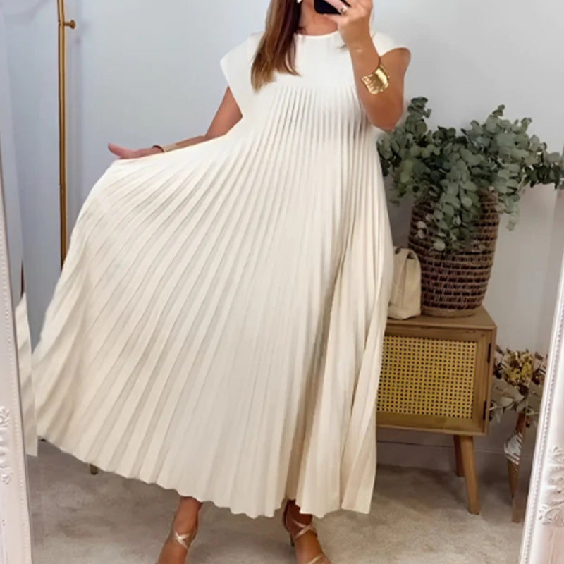 Pleated Sleeveless Dress