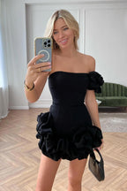 One-Shoulder Dress with Ruffle Details