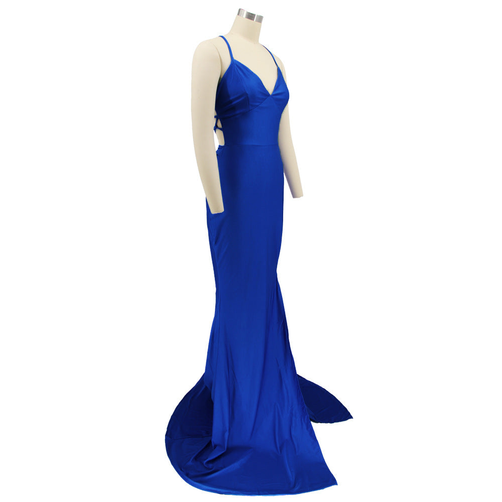 Evening Dress with Lace-Up Details