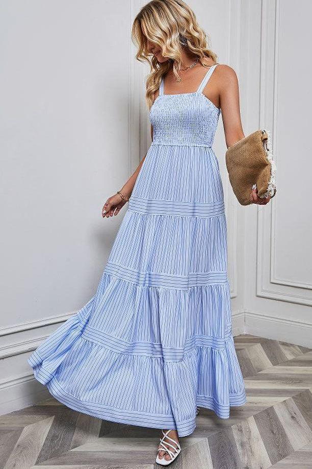 Striped Sleeveless Maxi Dress