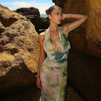 Open-Back Maxi Dress with a Halter Neck