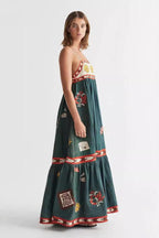 Sleeveless Printed Long Dress