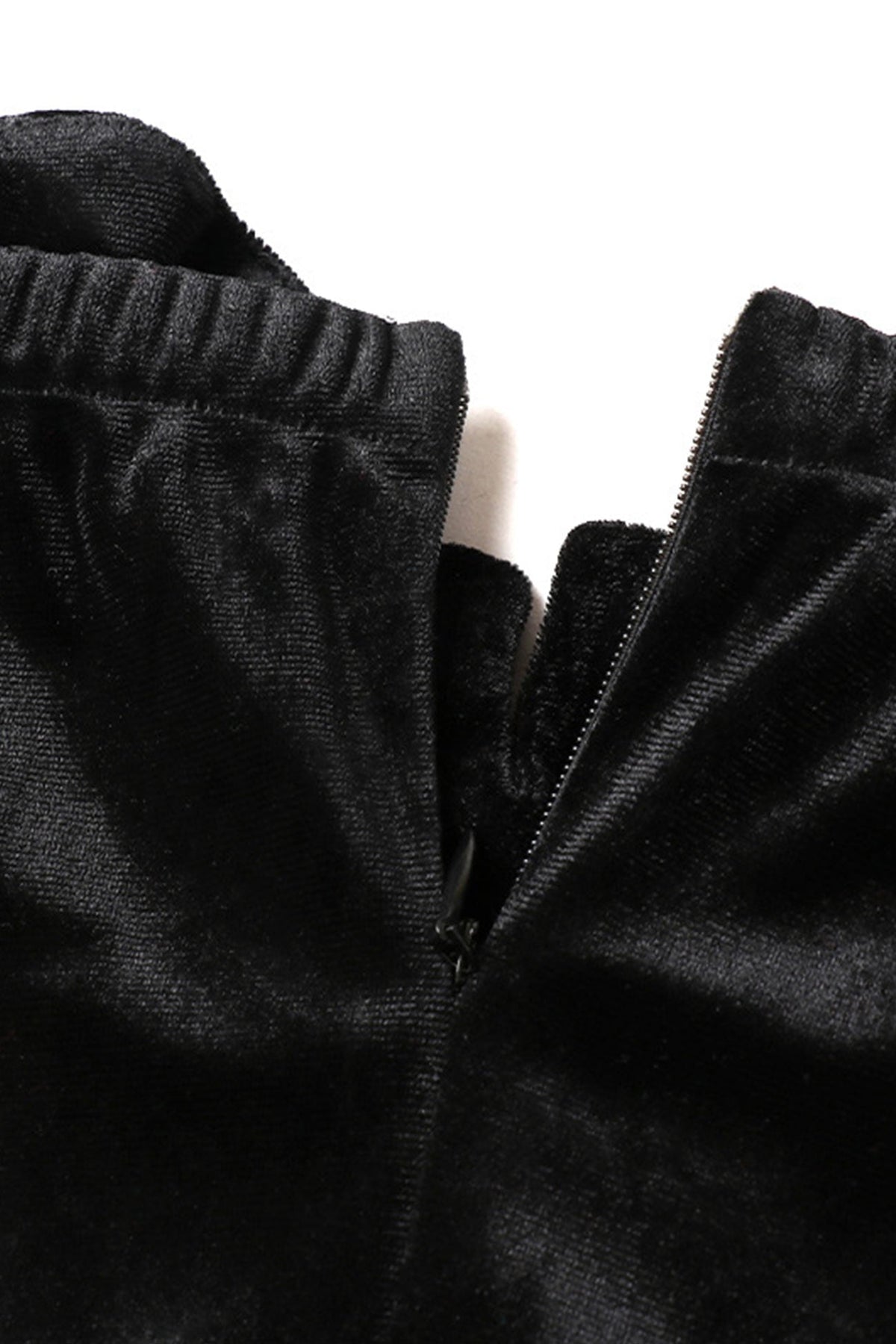 Velvet Corset-Style Dress with an Off-Shoulder Neck