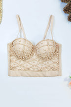Strappy Pearl-Detail Cami Top