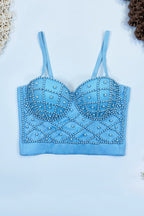 Strappy Pearl-Detail Cami Top