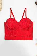 Strappy Pearl-Detail Cami Top
