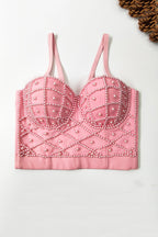 Strappy Pearl-Detail Cami Top