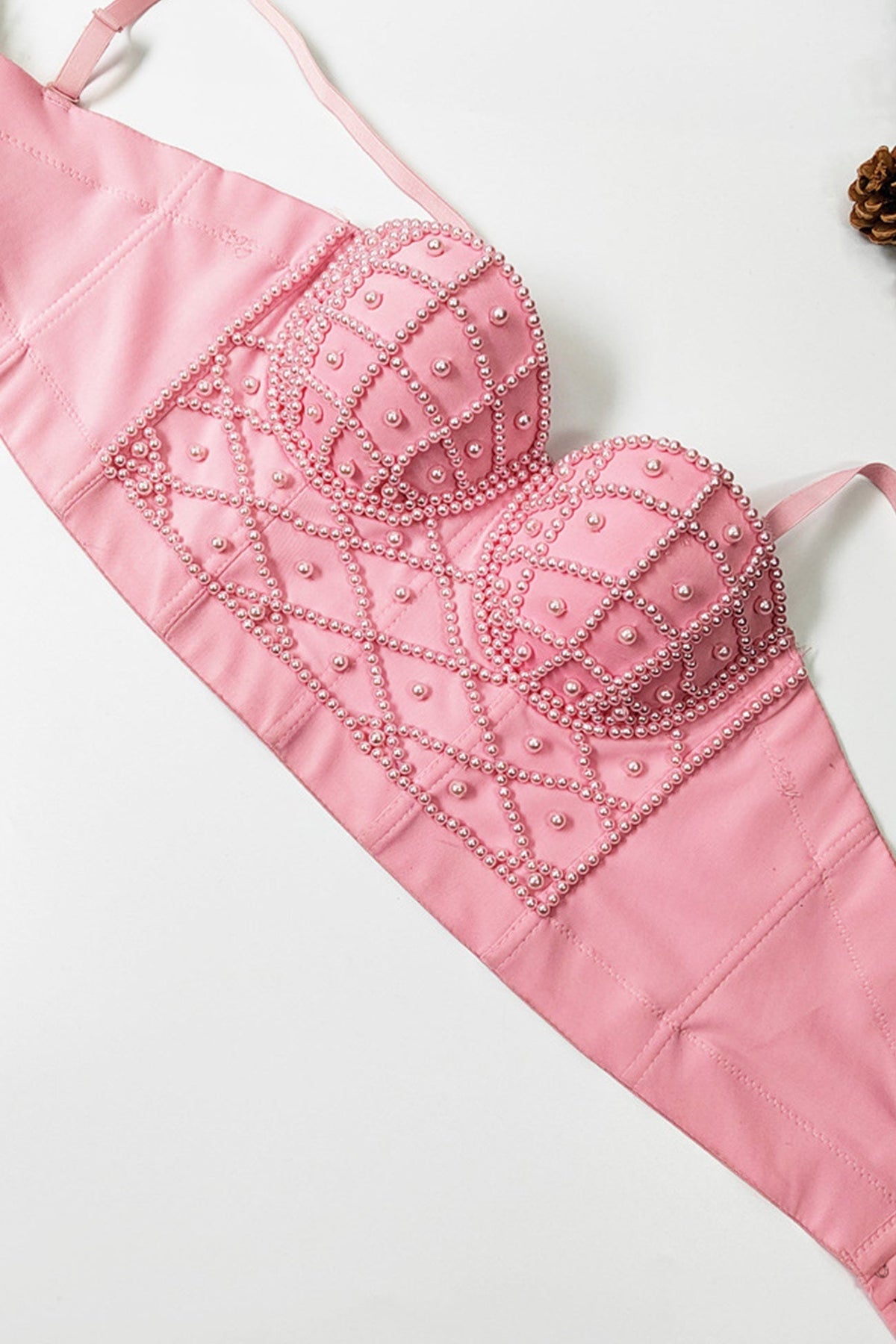 Strappy Pearl-Detail Cami Top