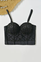 Strappy Pearl-Detail Cami Top