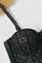 Strappy Pearl-Detail Cami Top