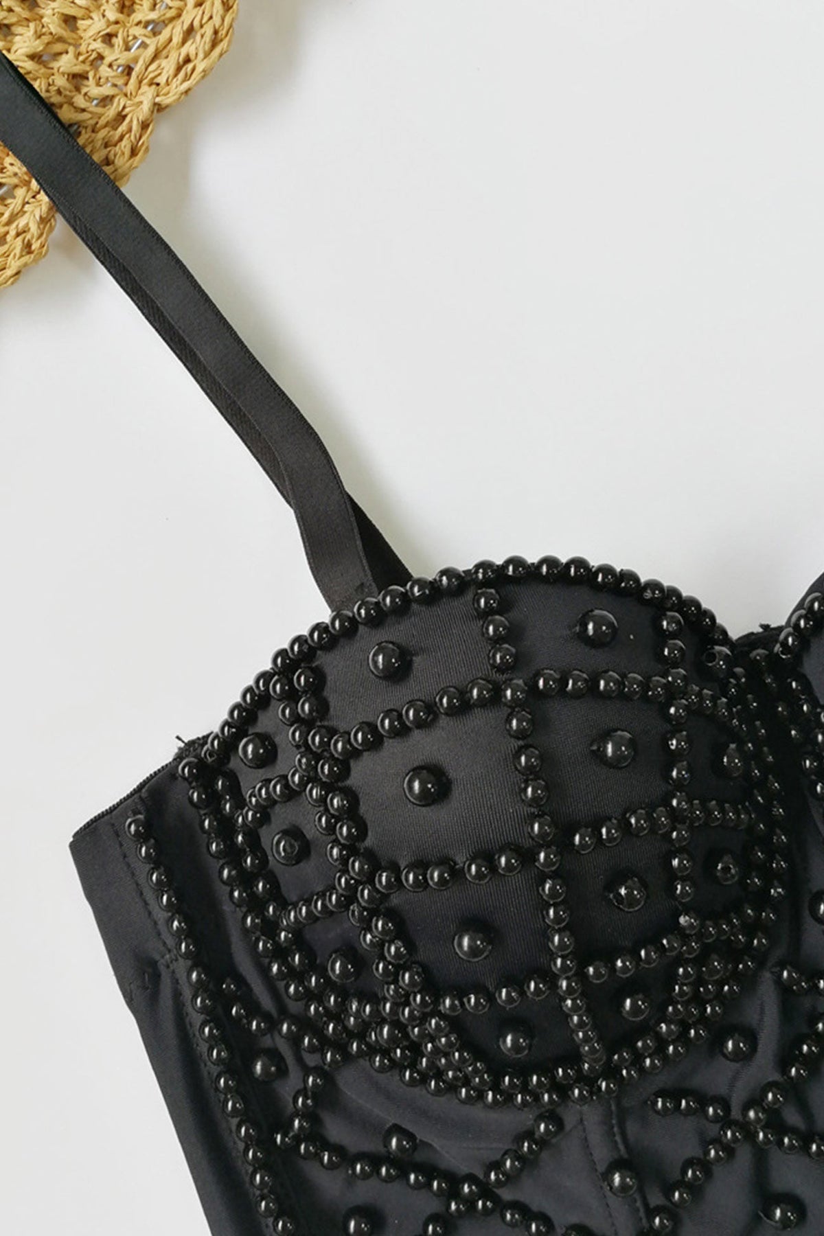 Strappy Pearl-Detail Cami Top