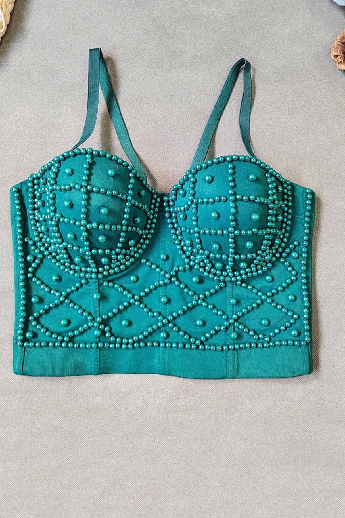 Strappy Pearl-Detail Cami Top