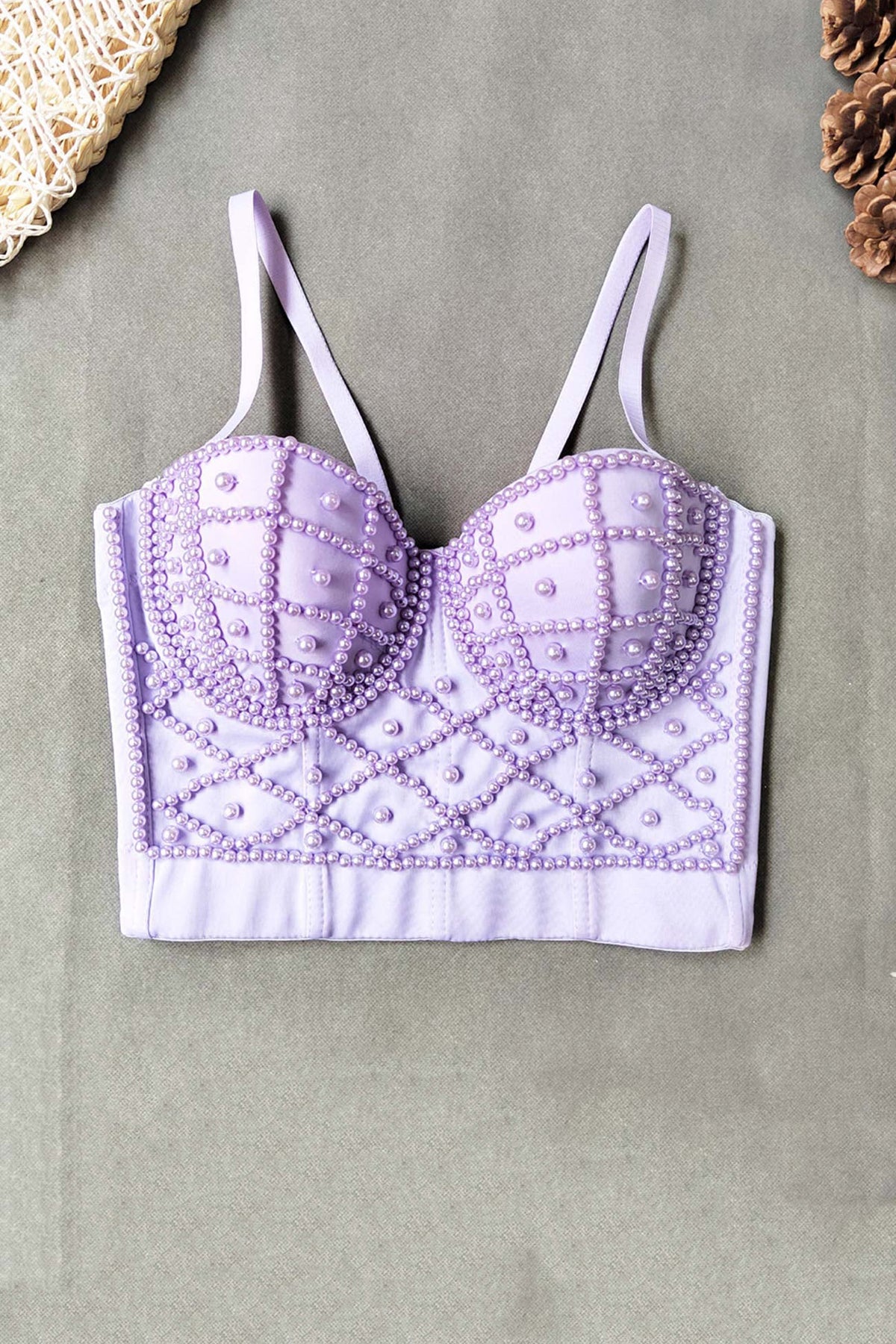 Strappy Pearl-Detail Cami Top