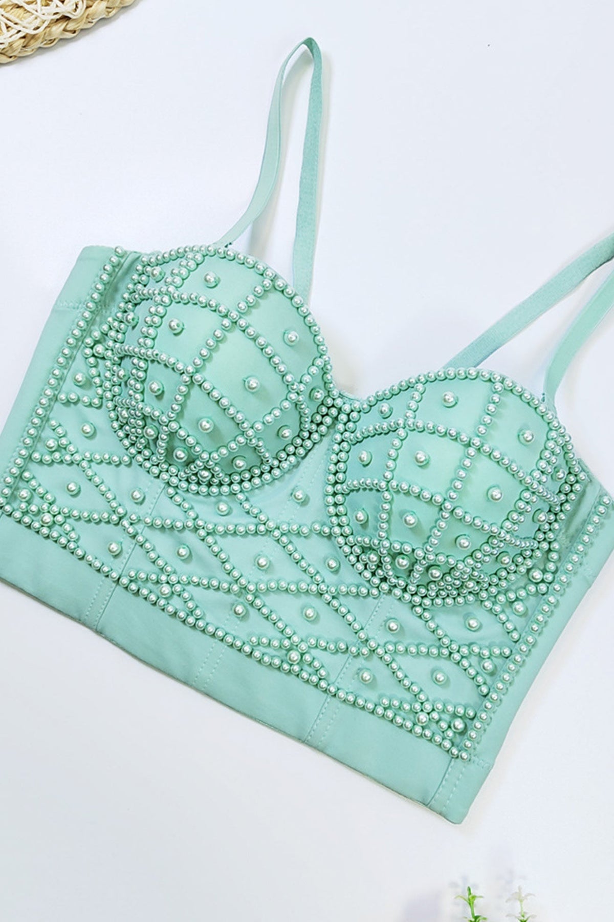 Strappy Pearl-Detail Cami Top