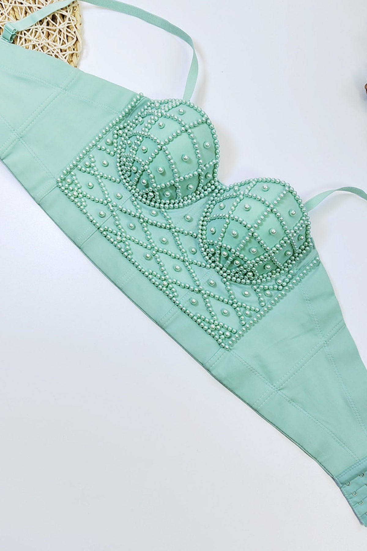 Strappy Pearl-Detail Cami Top