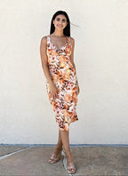 Tropical-Print Sleeveless Dress
