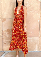 Floral Halterneck Maxi Dress