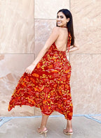 Floral Halterneck Maxi Dress