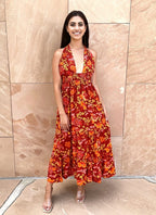 Floral Halterneck Maxi Dress