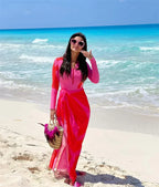 Pink Patchwork Zipper One Piece Swimsuit onepiece-250223