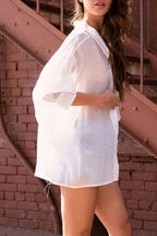 Relaxed-Fit Long-Sleeve Blouse with Pleat Details