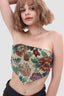 Printed Strapless Paneled Top