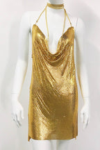 Strappy Glitter Dress with Rhinestone Accents