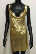 Strappy Glitter Dress with Rhinestone Accents