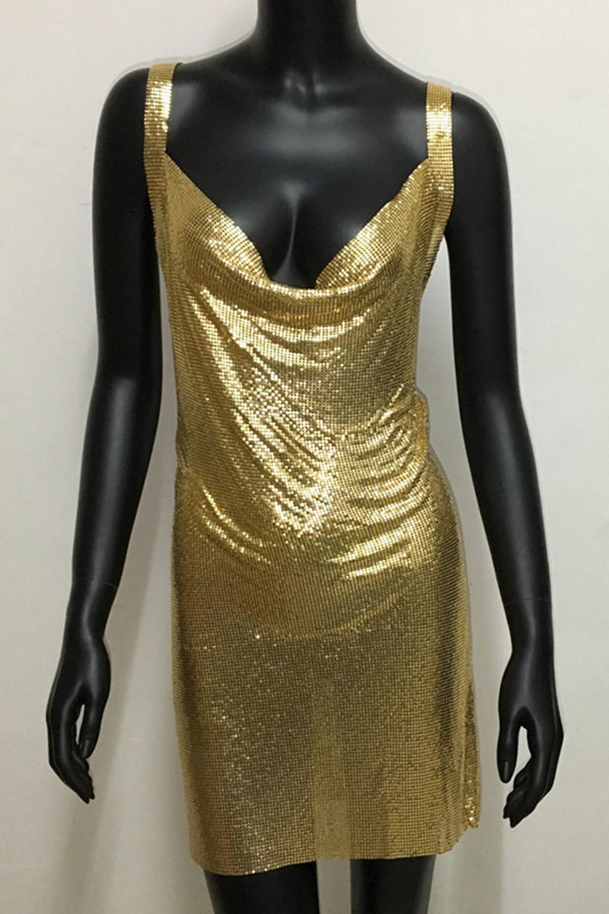Strappy Glitter Dress with Rhinestone Accents