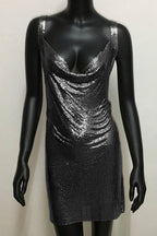 Strappy Glitter Dress with Rhinestone Accents