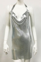 Strappy Glitter Dress with Rhinestone Accents