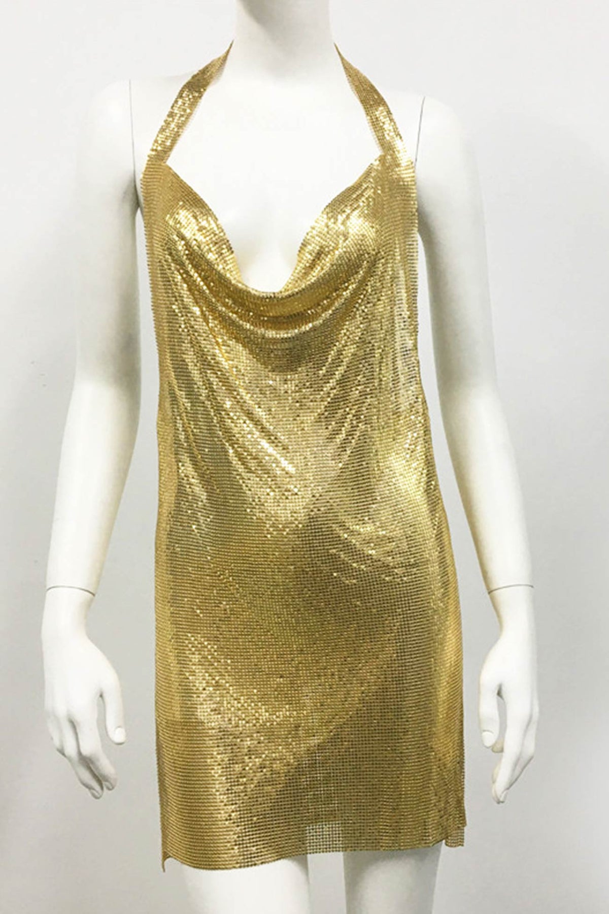 Strappy Glitter Dress with Rhinestone Accents