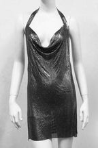 Strappy Glitter Dress with Rhinestone Accents